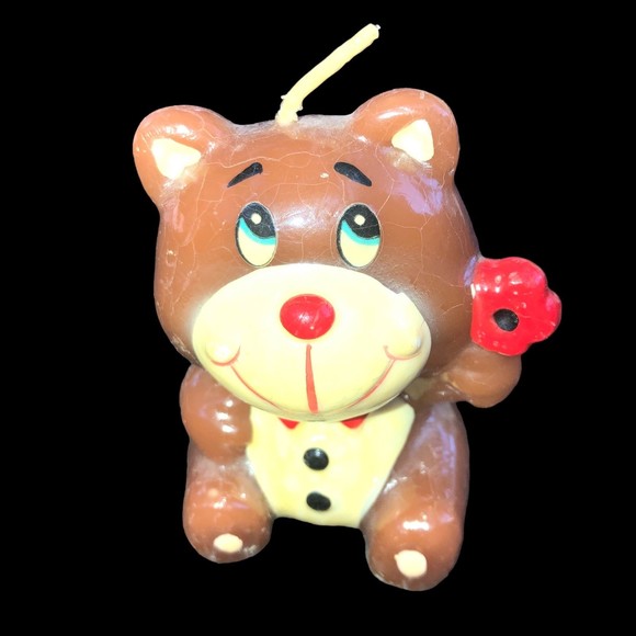 Vintage 3-4” Teddy Bear Candle Made in Hong Kong - Picture 2 of 7